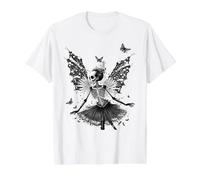 Fairy Skeleton Butterflies Gothic Style Design Value Graphic T-Shirt
