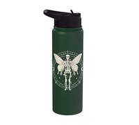 Fairy Skeleton Moon Moth Goth Aesthetic Cottagecore Graphic Stainless Steel Insulated Water Bottle