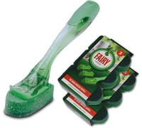 Fairy Soap Dispensing Washing Up Brush Fillable Plus 2 Packs Refills