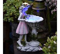Fairy Solar Lights Outdoor Garden Ornaments, Fairy Solar Water Features for Garden, Angel Solar Powered Garden Water Feature, Angel Statue Figurine for Home Yard Outdoor Decorative (A)