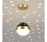 Fairy Star Pendant Light Globe Hanging Lamp Star Projector Children's Room Ceiling Lighting Fixture 12W LED Suspension Lights for Hallway Kids Bedroom Nursery Cafe Bar Star of Light