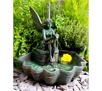 Fairy Statue Water Feature Sculpture Fountain Solar Powered With LED Lights