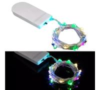 Fairy String - 1m Silver Wire LED, Tiny Star Lamp Beads, Portable Room Decoration | Battery-Powered Copper Wire Light, Colorful for Holidays Festivals Weddings Birthday Partie