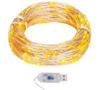 Fairy String Lights 40m Copper Wire 400 LED Warm White USB 8-Mode Outdoor Garden