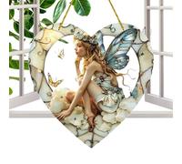 Fairy Suncatcher - Outdoor Fairy Decor Window Hanging Decor | Christmas Ornaments Ideas Bright Sunlight Sunlight Dream Catcher Cute Home Decor Dream Catcher