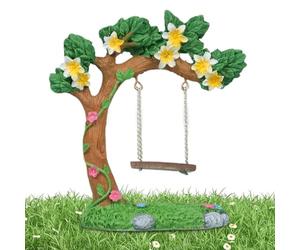 Fairy Swing - Miniature Fairy Garden Swing, Resin Flower Tree Swinging Model | dollhousee Tree Hammock, Miniature Fairies Garden Flower Hanging For Bench Display Accent Figurin Patio Bedroom