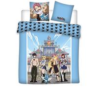 Fairy Tail Double Bed Linen Set, Duvet Cover 240 x 220 cm + 2 Pillowcases 63 x 63 cm, 100% Microfibre