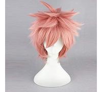 Fairy Tail Natsu Dragneel Wig 30cm Short Straight Wig for Man Women Unisex Costume Cosplay Pink