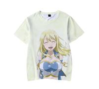 Fairy Tail Tshirt Erza Scarlet Natsu Dragneel Lucy Heartfilia Anime T-Shirt Summer Cosplay Short Sleeve Tee Shirt Round Neck Cartoon Fashion Casual Sports Top Men Women