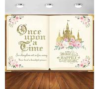 Fairy Tale Books Photography Backdrop Once Upon a Time Ancient Castle Background Poster Romantic Wedding Birthday Decor Banner 180X120cm