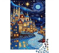 Fairy Tale Castle Night Sky 1000 Piece Jigsaw Puzzle for Adults Puzzle Game for Family Star River Focus Home Decor 70x50cm/1000pcs