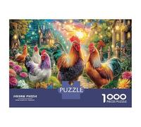 Fairy Tale Chickens 1000Pieces JigsawPuzzlesRoosters Farm Path ForAdult Challenging LargePiecePuzzles Age12+byth Challenging The Impossible Difficult Game Fun, Challenging 70x50cm/1000pcs