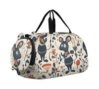 Fairy Tale Cute Fancy Rats Duffel Bag with Shoes Compartment Multifunctional Sport Gym Tote Bags for Beach Swim Bags Pool Sports