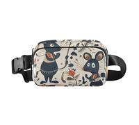 Fairy Tale Cute Fancy Rats Fashion Waist Bag Fanny Pack for Women Men Multipurpose Croose Body Purse with Adjustable Strap for Travel Running Hiking