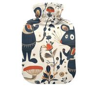 Fairy Tale Cute Fancy Rats hot Water Bottle with Soft Cover, 2L hot Water Bag for Pain Relief