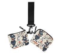 Fairy Tale Cute Fancy Rats Women's Coin Pouches Card Holder Cute Fashion Credit Card Wallet Case with Wristlet Strap for Ladies 2 Packs, fairy tale cute fancy rats, One Size, Casual