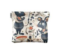 Fairy Tale Cute Fancy Rats Women's Leather Coin Purse Wallet Unique Mini Coin Purse Pouches for Women Girls