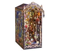 Fairy Tale Elf Bookend DIY 3D Wooden Puzzle Bookend Model Forest Style Fantasy Magic House Bookend with Movement (Kit Version/193PCS)
