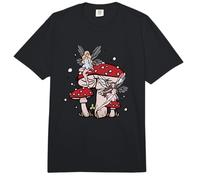 Fairy Tale Faeries Sitting on Fly Agaric Toadstool Comfort Colors Adult Heavyweight T-Shirt
