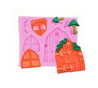 Fairy tale house door window mushroom sugar chocolate silicone mould
