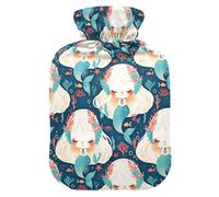Fairy-Tale Mermaids Cute Hot Water Bottle with Soft Cover, 2L Warm Water Bottle for Bed for Neck and Shoulder Pain Relief