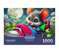 Fairy Tale Mouse Jigsaw Puzzle for Adults 1000 Piece Jigsaw Puzzle Colorful Countryside Night Scene Relaxing Focus Family Decor Gift 52x38cm/1000pcs
