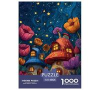 Fairy Tale Mushroom House Jigsaw Puzzles Puzzle for Adults Kids. 1000 Piece Interesting Whimsical Challenge Toy Educational Game Home Decoration for Adults& Kids Age 14 Years Up 38x26cm/1000pcs
