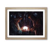 Fairy Tale Of Kings By Mikalojus Konstantinas Classic Painting Framed Wall Art Print, Ready to Hang Picture for Living Room Bedroom Home Office Décor, Oak A4 (34 x 25 cm)