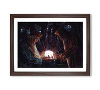 Fairy Tale Of Kings By Mikalojus Konstantinas Classic Painting Framed Wall Art Print, Ready to Hang Picture for Living Room Bedroom Home Office Décor, Walnut A4 (34 x 25 cm)