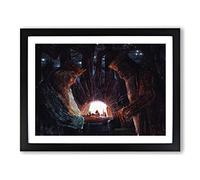 Fairy Tale Of Kings By Mikalojus Konstantinas Classic Painting Framed Wall Art Print, Ready to Hang Picture for Living Room Bedroom Home Office Décor, Black A4 (34 x 25 cm)