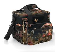 Fairy Tale Style Mushrooms Cooler Bags Insulated Lightweight Lunch Cooler Pack Large Leakproof Camping Ice Chest Collapsible Sided Cooler Bags for Hiking Beach Travel Picnic