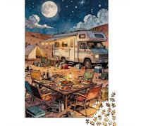 Fairy Tale Town 1000 Pc Cardboard DIY RV Picnic Scene Puzzle Adults/Teens, Challenging Activity, Stress Relief, Vibrant Colours & Wall Decor 38x26cm/1000pcs