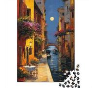 Fairy Tale Town 1000-Piece Premium Cardboard Moonlit Alley Adult Jigsaws, Stress Relief, Home Activity & Gift, Challenging Game for Family Nights & Holidays 70x50cm/1000pcs