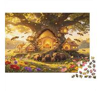 Fairy Tale Tree House 1000 Piece Jigsaw Puzzle Paper for Adults Enchanted Garden Puzzle Game for Family Focus Gift Relaxing Decor 70x50cm/1000pcs