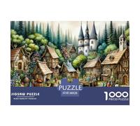 Fairy Tale Village 1000 Piece Jigsaw Puzzle for Adults Forest Scene Puzzle Game for Family Home Relaxation Decoration Gift 38x26cm/1000pcs