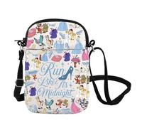 Fairy Tales Carry On Bag Princess Run Like It's Midnight Inspire Crossbody Bag WDW Trip Gift Princess And Mouse Fan Handbag (Run Like CB UK)
