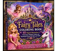 Fairy Tales Coloring Book: 40 Magical Illustrations of Princesses, Dragons, Castles and Enchanted Forests for Kids and Adults: A Whimsical Coloring ... & Castles | 40 Unique Pages | 8.5x8.5 inch
