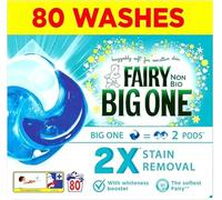 Fairy The Big One Laundry Liquid Pods Original, 80 Wash - Suitable for Sensitive Skin - Maximum Clean for Minimal Effort