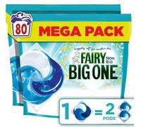 Fairy The Big One Non Bio Pods, 80 Wash 2 x Stain & Odour Removal, Maximum Clean for Minimal Effort, Suitable for Sensitive Skin,Fast Dissolving