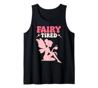 Fairy Tired Cute Graphic Design for Women Girls Fairy Tank Top
