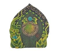 Fairy Tree Door - 4.7 Inch Resin Gnome Entryway, Colorful Miniature Garden Decor, Sturdy Stump Mount Ornament | Enchanting Outdoor Accent, Whimsical Fairy House Accessory For Landscaping Use