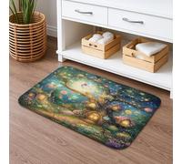 Fairy Tree Quick Dry Bath Mat, Enchanted Forest Floral Non Slip Shower Mat, Magical Memory Foam Washable Bath Rugs for Bathroom Toilet Restroom Decorative 16x24 Inch