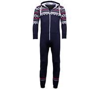 FAIRY TRENDZ Adults Plain Onesie Jumpsuit One Piece Pajamas Unisex Nightwear Hooded All in One Zip Up Overall
