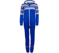 FAIRY TRENDZ Adults Plain Onesie Jumpsuit One Piece Pajamas Unisex Nightwear Hooded All in One Zip Up Overall