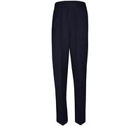 FAIRY TRENDZ Boys Zipper and Clip Half Elastic School Trousers Kids Coated Pull Up Slim Uniform Pants Navy