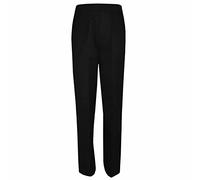 FAIRY TRENDZ Boys Zipper and Clip Half Elastic School Trousers Kids Coated Pull Up Slim Uniform Pants Black