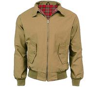 FAIRY TRENDZ Harrington Jacket Classic 1970s Retro Scooter Coat Mens Long Sleeve Zip Up Bomber Jacket Plus Size XS-5XL (Camel Medium)
