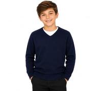 FAIRY TRENDZ Kids V Neck Fleece School Uniform Sweatshirt Navy 9-10 Years