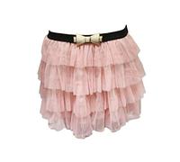 Ladies 2 Layer Bow Belt Tutu Skirt Womens Mesh Tiered Dancewear Fancy Dress Party Wear Skirt Pink