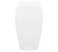 FAIRY TRENDZ Ladies Knee Length High Waist Pencil Skirt Womens Stretch Bodycon Midi Skirt White